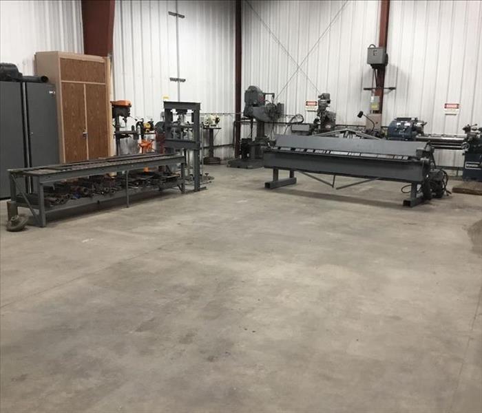 Clean warehouse with equipment and tools 